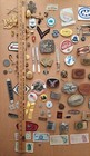 Vintage Junk Drawer Estate Lot Men s Military Pins Buttons  Buttons Watch Bin06