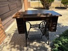 Singer Antique Table Sewing Machine Brown Double Sided Good Condition 