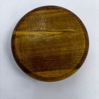 Vintage Handcrafted Round Wooden Trinket Box With Lid Natural Wood Grain 3 5in