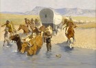  the Emigrants  By Frederick Remington Western Indians Art Print Metal Framed