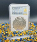 Burnished 2017 W  1 Silver Eagle Er Ngc Ms70 West Point Gold Star 1 Of 4466 Mint