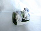 Pair Pug Dogs Match Cigarette Holder W strikers Antique