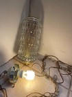 Vintage Mcm Hollywood Regency Mid Century Clear Hanging Pendant Swag Lamp