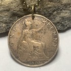 1905 Uk  Real Circulated Antique Large Coin Pendant  King Edward Vii  Great     