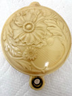 Antique Celluloid Floral Compact Style Hand Mirror W Poppy Sliding Cover 2 5 