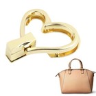Bag Closure Metal Turn Lock Buckles Heart Shape Bag Lock Clasp For Diy Bag Purse