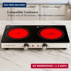 Ovente Infrared Ceramic Double Burner  1800w Electric Countertop Hot Plate With