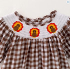 New Boutique Thanksgiving Turkey Girls Smocked Embroidered Dress