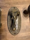Antique Elephant Door Knob - Brass bronze  - Ornate - Plate Set Mortise Lock Key