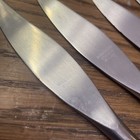 Vintage Danish Modern Teak Wood Handle Set 8 Uk Stainless Steak Knives Knife