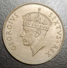 1948 British East Africa One Shilling Au Coin King George Vi Lion Mountain Km 31