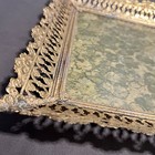 Vtg Ornate Gold Tone Filigree Mirrored Vanity Tray Hollywood Regency Rare