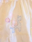 Vintage Cottage Core Baby Girls Dress 12 Mos Yellow With Giraffe Bear Swiss Dot