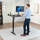 Vivo Electric 63  X 32  Desk With Built-in Power Strip  Black Top  Black Frame