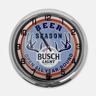 18  Busch Light Beer Season Metal Sign Designed White Neon Clock