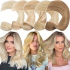 One Piece 100  Remy Clip In Real Human Hair Extensions 3 4 Full Head Highlight