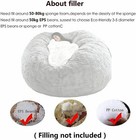 Microsuede Large Giant Bean Bag Memory Living Room Chair Soft Cover No Filling