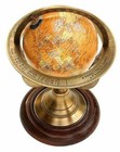 Solid Brass Armillary Sphere Astrolabe Globe With Wooden Base Nautical Gift