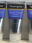 4x Neutrogena Sport Face Oil-free Sunscreen Spf 70  - 2 5oz Each Exp  12 2027