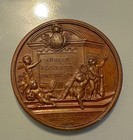 Rare Original Antique Oliver Cromwell Bronze Death Medal By Jean Dassier 1731