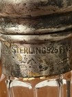 Antique Cut Glass Perfume Bottle With Sterling Silver Hinged Lid