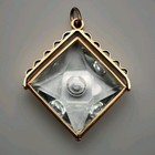 Antique Illusion Spinner Fob Pocket Watch Crystal Bubble Star Gold Tone Pendant