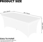 6ft Ivory White Spandex Table Cover Stretch Fitted Tablecloth W zipper For Party