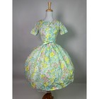 Vintage 1950s Peck   Peck Novelty Floral Print Cotton Dress Pastel Mid-century