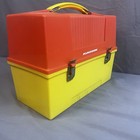 Vintage Retro Aladdin Usa Plastic Dome Top Lunch Box Yellow   Orange