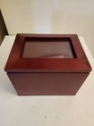 Vintagejordan Mark Wood Picture Box Photo Box Rolodex Cherry 5 Inserts  8x6x6