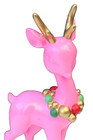 New Vtg Retro Deco Hollywood Regency Pink Christmas Reindeer Deer Figurine Decor