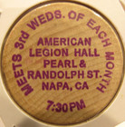 Vintage Napa Valley Coin Club Napa  Ca Wooden Nickel - Token California