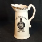 Akron Ohio Souvenir 1980 Rubber Capital Of The World Jim Beam Pitcher  Crazing