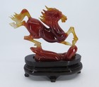 Chinese Carved Red Agate Carnelian Horse 7  X 5 5  Tall