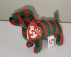 Ty Holiday Baby Beanie        Stripes The Dog 4  Mwmts Ornament Plush Stuffed Toy