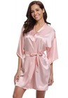 Rb032 2018 New Silk Kimono Robe Bathrobe Women Silk Bridesmaid Robes Sexy Navy B