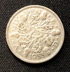 1933 British Silver  6 Pence  Enn Coins