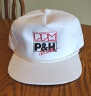 Vtg Ppm P h Team Trucker Cap Snapback Hat Terex Crane White Rope Bill