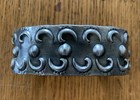 Vintage E  Christophersen Cuff Bracelet Norway Brutalist Pewter Signed