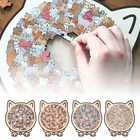 135-piece Morandi-colored Cat Shaped Wooden Jigsaw Puzzle Unique Challenging