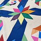 Handmade Lemoyne Trails Cotton Fabric Queen Size Patchwork Quilt Top topper