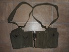 Vintage Belgian Army Combat Belt Rig With Ammo Pouches And Suspenders    