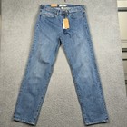H m Jeans Mens Size 34x33 Medium Wash Relaxed Fit 100  Cotton Button Fly Nwt
