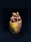 Chinese Natural Shoushan Stone Hand-carved Exquisite Beast Seal 22387