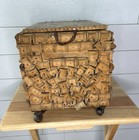 Antique Handmade Half Sewing Spool Ammunition Box With Metal Casters 1906 Nd