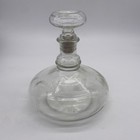 Vintage Clear Glass Liquor Bottle Decanter With Cork Stopper Empty