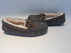Ugg Slippers 5612 Suede Shearling Fur Lined Shoes Moccasins Women s Size 9 Gray
