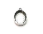 5 Pcs Oval Pendant Blank Resin Bezel Silver Plated Epoxy Frame  18x13mm  G33164