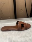 New Stratuxx Kaze Women s Flat Slide Sandals Faux Leather Shoes Brown Size 6