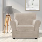 Znsayotx Luxury Velvet Chair Slipcovers With Arms 2 Piece Stretch Chair Cover   